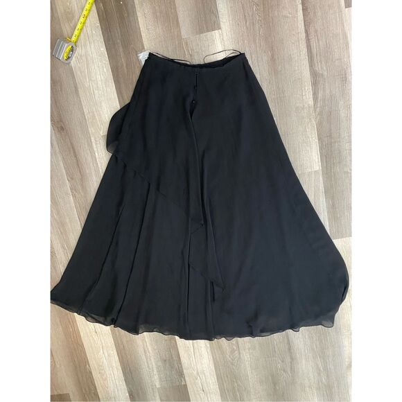Teri Jon by Rickie Freeman NWT Black Layered Maxi Ruffle Long Skirt, Size 10 - Picture 2 of 12